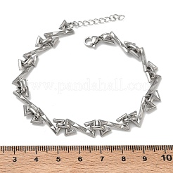 Hammered 304 Stainless Steel Link Chain Bracelets for Women&nbsp;BJEW-D466-07P