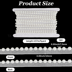 5Yards Polyester with Plastic Pearl Ribbon&nbsp;OCOR-CY0004-14B