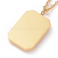 Ion Plating(IP) 304 Stainless Steel Rectangle with Hand Pendant Necklace for Women&nbsp;NJEW-E014-02G