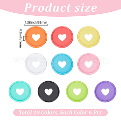60Pcs 10 Colors Plastic Loose Leaf Ring Round Binder Discs&nbsp;FIND-GF0009-71