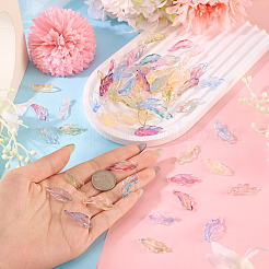 192Pcs 6 Colors Baking Paint Transparent Glass Pendants&nbsp;DGLA-TA0001-41