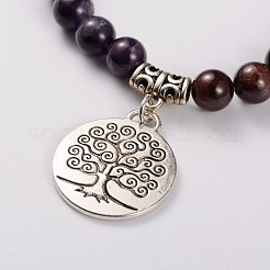 Natural Gemstone Stretch Charm Bracelets&nbsp;BJEW-JB01702