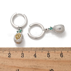 Brass Cubic Zirconia Hoop Earrings&nbsp;EJEW-Q015-02P