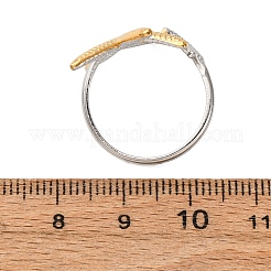 304 Stainless Steel Double Color Cuff Rings&nbsp;RJEW-S635-01GP-M