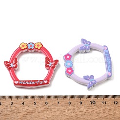 Printed Opaque Acrylic Frame Beads&nbsp;AC-CBA469B-01