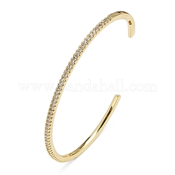 Clear Cubic Zirconia Open Cuff Bangle&nbsp;LS-BJEW-M231-07G