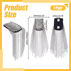2Pcs Iron Tassel Chain Shoulder Epaulettes&nbsp;DIY-HY0003-60P