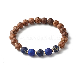 Natural Wenge Wood Stretch Bracelet for Men Women&nbsp;BJEW-JB06759