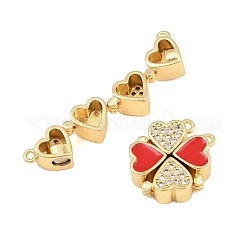 Brass Micro Pave Clear Cubic Zirconia and Enamel Connector Charms&nbsp;AL-CBA6E16-01G-A
