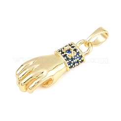 Brass Micro Pave Clear Cubic Zirconia Pendants&nbsp;KK-F938-17G