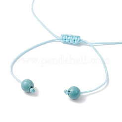 2Pcs Turtle and Starfish Synthetic Turquoise Beads Braided Bead Bracelets for Women&nbsp;BJEW-JB12064-02