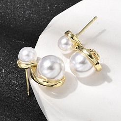 Brass Stud Earring&nbsp;LS-EJEW-H180-04G