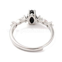 Horse Eye Natural Black Onyx Adjustable Rings&nbsp;RJEW-Q817-02P-09