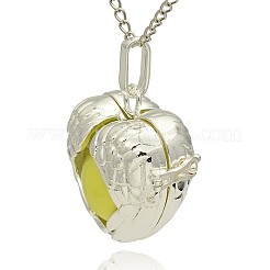 Silver Color Plated Brass Hollow Heart Cage Pendants&nbsp;KK-J241-07S