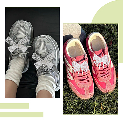 2 Pairs 2 Style Lace Bowknot Shoelace Charm&nbsp;AJEW-DC0001-98