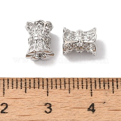 Brass Micro Pave Clear Cubic Zirconia Beads&nbsp;KK-G503-21P
