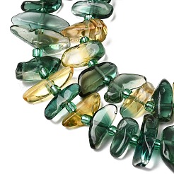 Synthetic Green and Yellow Quartz Beads Strands&nbsp;G-L649-A05-01