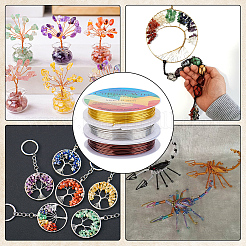 3 Rolls 3 Colors Round Copper Jewelry Wire&nbsp;CWIR-BBC0001-11
