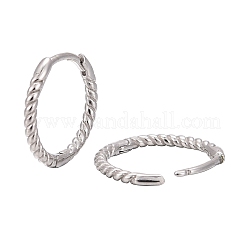 Anti-Tarnish Unisex Rhodium Plated 925 Sterling Silver Hoop Earrings&nbsp;EJEW-AA00271-06P