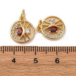 Brass Micro Pave Cubic Zirconia Pendants&nbsp;KK-P308-78G