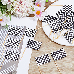 7Bags Paper Racing Flag Cake Insert Card Decoration&nbsp;AJEW-GF0012-84