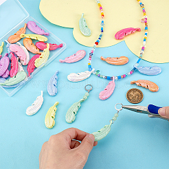 32Pcs 8 Colors Electroplated Plastic Pendants&nbsp;DIY-PH0031-90