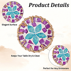 2Pcs Rattan Cup Mats&nbsp;AJEW-CN0005-99C