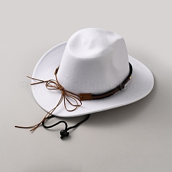 Polyester Woolen & Plastic & Alloy & Imitation Leather Cowboy Hat&nbsp;AJEW-WH0481-611A
