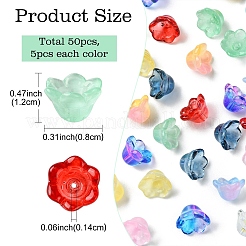 10 Colors Glass Bead Caps&nbsp;GLAA-YW0003-75