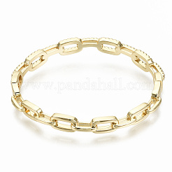 Brass Micro Pave Clear Cubic Zirconia Bangles&nbsp;BJEW-S142-015-NF