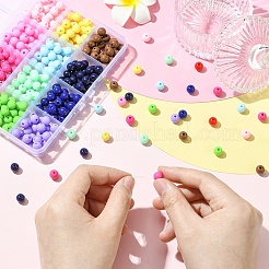 300Pcs 12 Colors Opaque Acrylic Beads&nbsp;MACR-YW0003-99