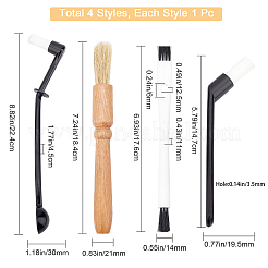 4Pcs 4 Style Nylon & Wood Brush Cleaning Tool&nbsp;TOOL-GF0002-97