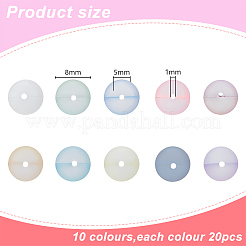 200Pcs 10 Colors Frosted Transparent Glass Beads&nbsp;FGLA-AR0001-03