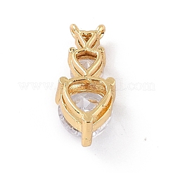 Eco-Friendly Brass Clear Cubic Zirconia Pendants&nbsp;ZIRC-C027-02G-RS