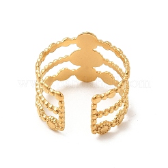 Ion Plating(IP) 304 Stainless Steel Open Cuff Ring Findings&nbsp;STAS-E180-08G