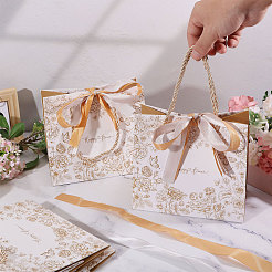Floral Printed Paper Gift Tote Bags&nbsp;ABAG-WH0044-82C