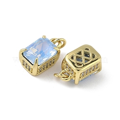 Brass Micro Pave Cubic Zirconia Charms with Glass Crystal&nbsp;KK-Q039-02G