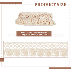 Flat Cotton Tassel Ribbons&nbsp;OCOR-WH0090-016