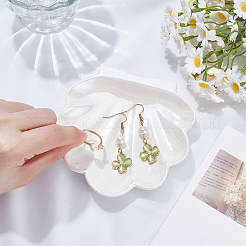 Shell Shaped Porcelain Jewelry Storage Display Trays for Rings&nbsp;AJEW-SP0006-06B-01