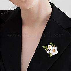 Daisy Flower Brooch Alloy Enamel Sunflower Brooch Pin White Shell Beads Brooches Badge Jewelry for Jackets Backpack Corsage Lapel Scarf Clothing Accessories&nbsp;JBR103A