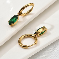 304 Stainless Steel Crystal Rhinestone Hoop Earrings&nbsp;EJEW-G423-08G-01