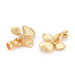 Brass Micro Pave Clear Cubic Zirconia Fold Over Clasps&nbsp;KK-S354-305-NF