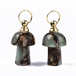 Assembled Synthetic Bronzite and Aqua Terra Jasper Openable Perfume Bottle Pendants&nbsp;LS-G-S366-057B
