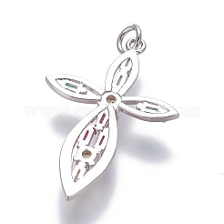 Brass Cubic Zirconia Pendants&nbsp;ZIRC-O030-01P
