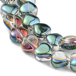 Half Plated Electroplate Transparent Glass Beads Strands&nbsp;EGLA-G037-09A-HP02