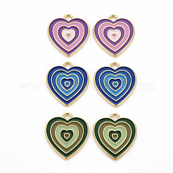 Rack Plating Light Gold Alloy Enamel Pendants&nbsp;ENAM-Q444-014-RS