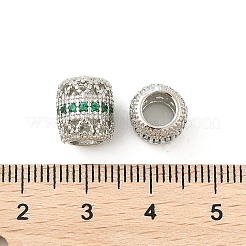 Brass Micro Pave Cubic Zirconia European Beads&nbsp;KK-P297-05P