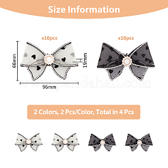 4Pcs 2 Style Heart Pattern Organza Bowknot Shoe Decorations&nbsp;DIY-FH0005-76