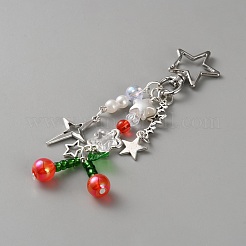 Cherry Plastic Pendant Decorations&nbsp;HJEW-TAC0816-001P