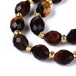 Natural Red Tiger Eye Beads Strands&nbsp;G-N342-35-8x6-04